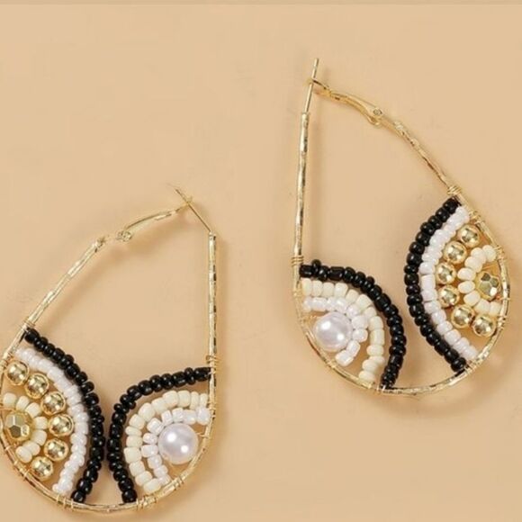 NEW BOHO BIG TEARDROP EARRINGS BOHOHEMIN - Picture 6 of 7